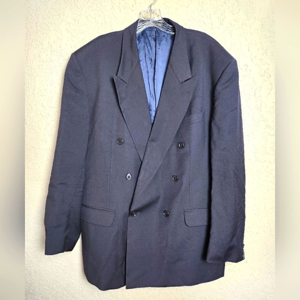 Vintage Missoni Example Men's Wool Double Breasted Blazer Black Siize 44R